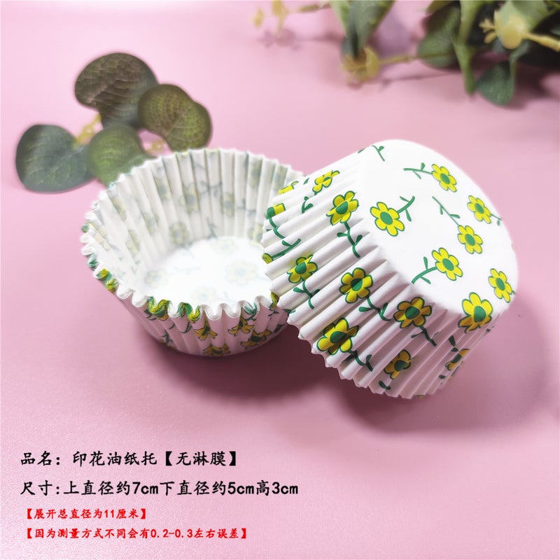 100/200 Boxes Of Cake Paper Liners, Cupcake Baking Cups, Printed Snow Pastry Packaging Paper, Food Paper Liners - Image 1